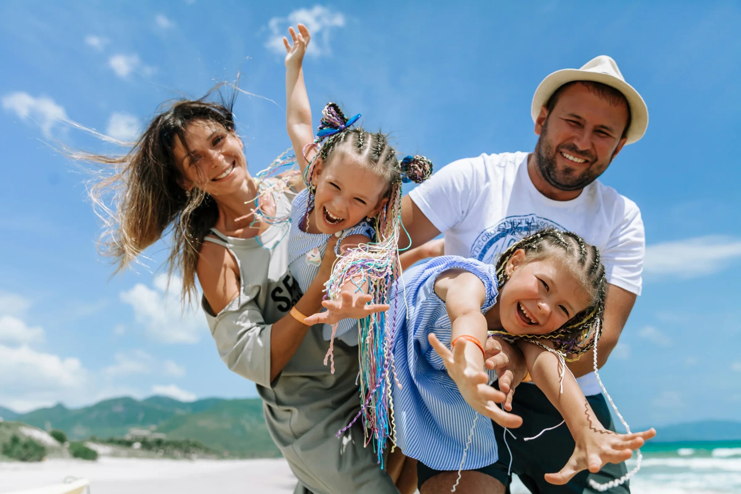 A family sharing a private journey