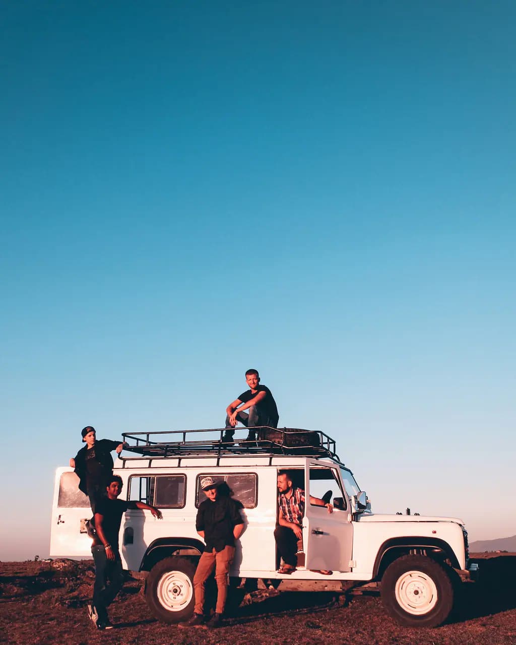 Friends travelling on the road