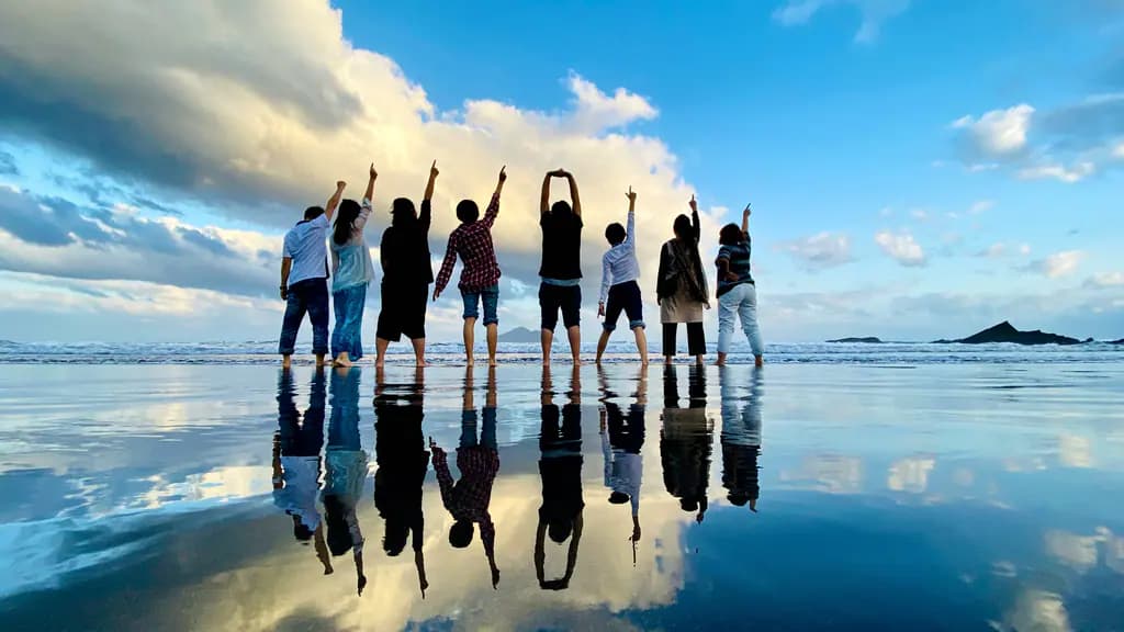 A group beside the sea