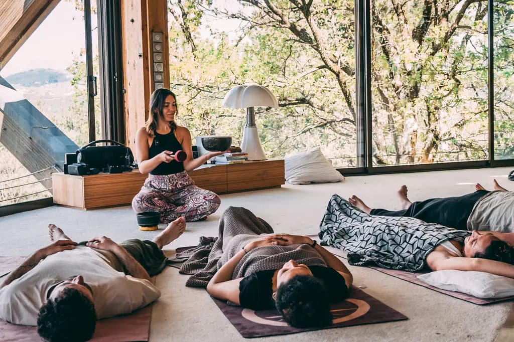 A guided practice in a quiet shala